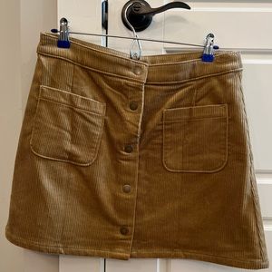 Corduroy button down skirt, mini
